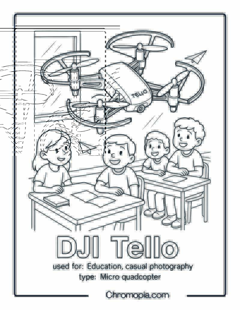 DJI Tello – Drone Coloring Page