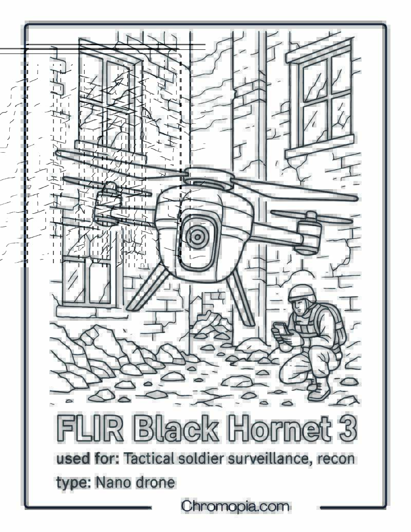 FLIR Black Hornet 3 – Drone Coloring Page