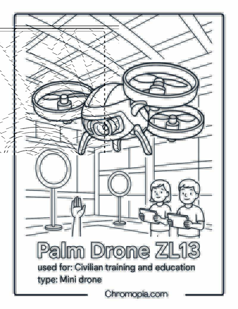 Palm Drone ZL13 – Drone Coloring Page