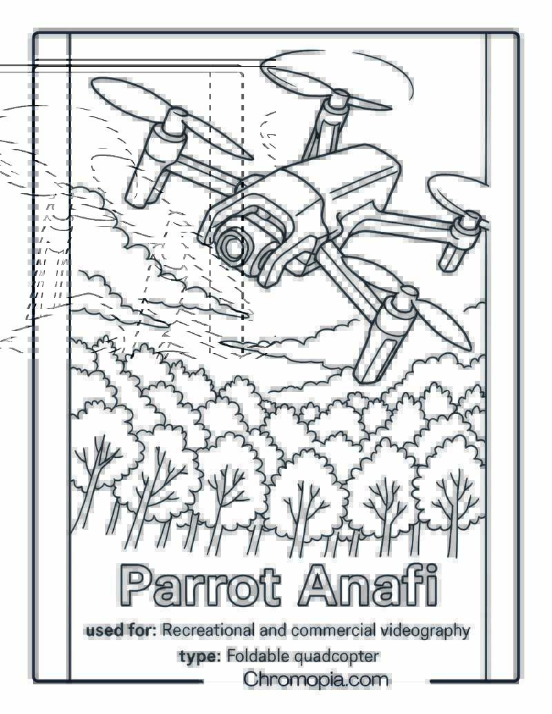 Parrot Anafi – Drone Coloring Page