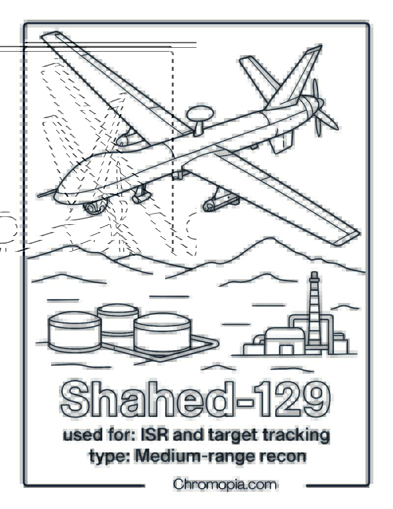 Shahed-129 – Drone Coloring Page