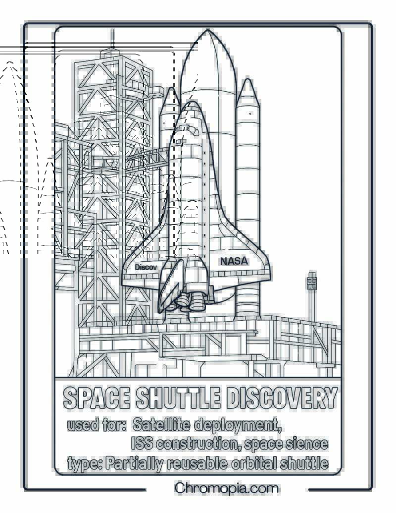 Space Shuttle Discovery Launch Configuration – Space Shuttle coloring page
