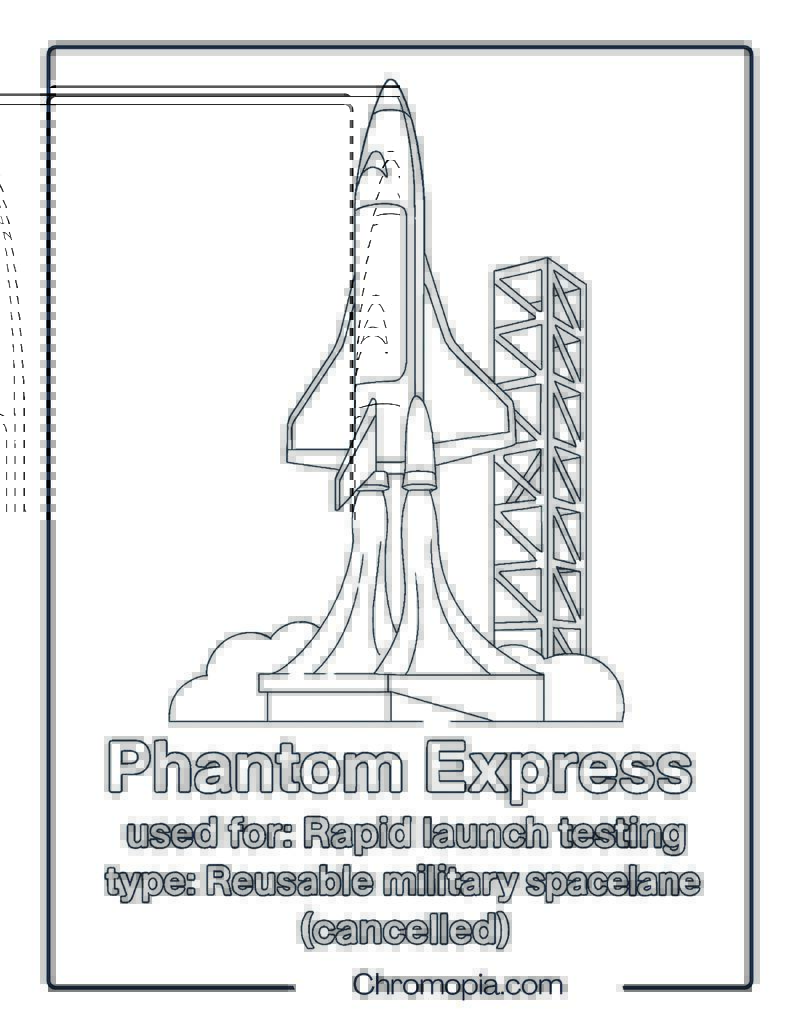 DARPAS’s Phantom Express in Vertical Launch Phase – Spaceplane coloring page