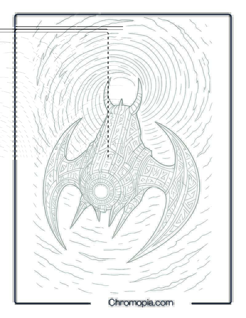Futuristic Unseen Sith Shuttle Emerging from Black Hole – Star Wars Space Shuttle Coloring Page