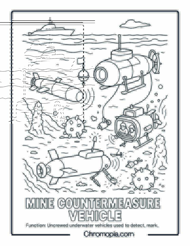 Mine Countermeasure Vehicle Coloring Page