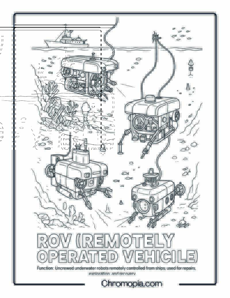 ROV (Remotely Operated Vehicle) Coloring Page