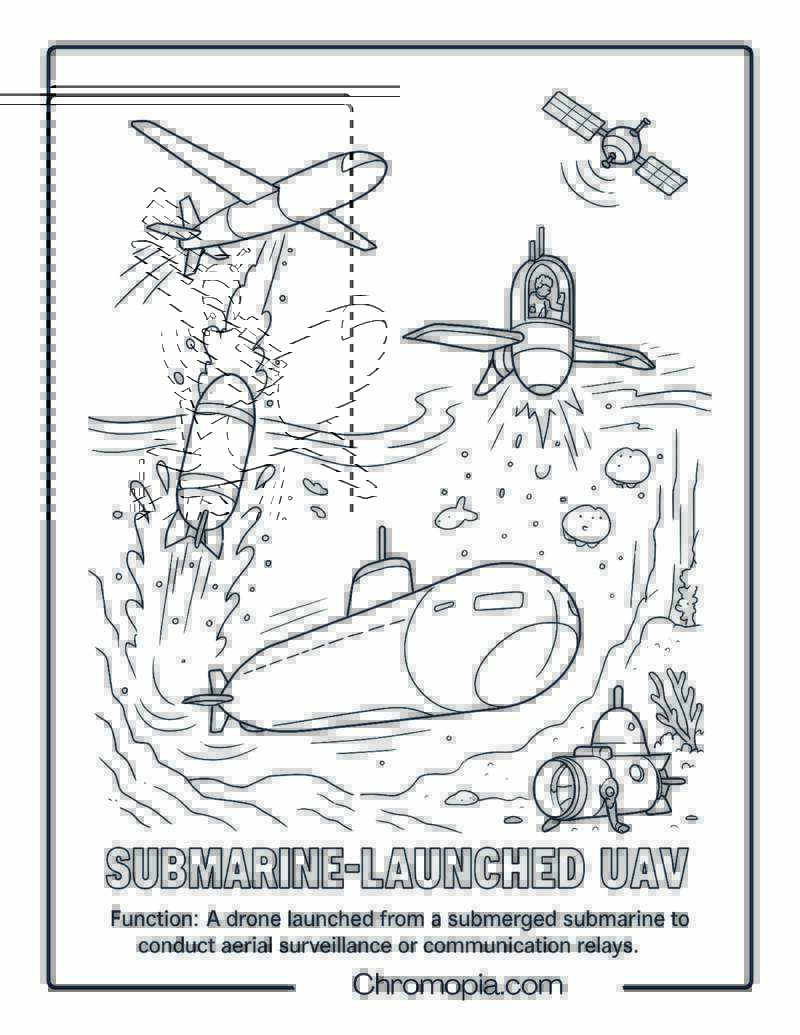 Submarine-Launched UAV Coloring Page
