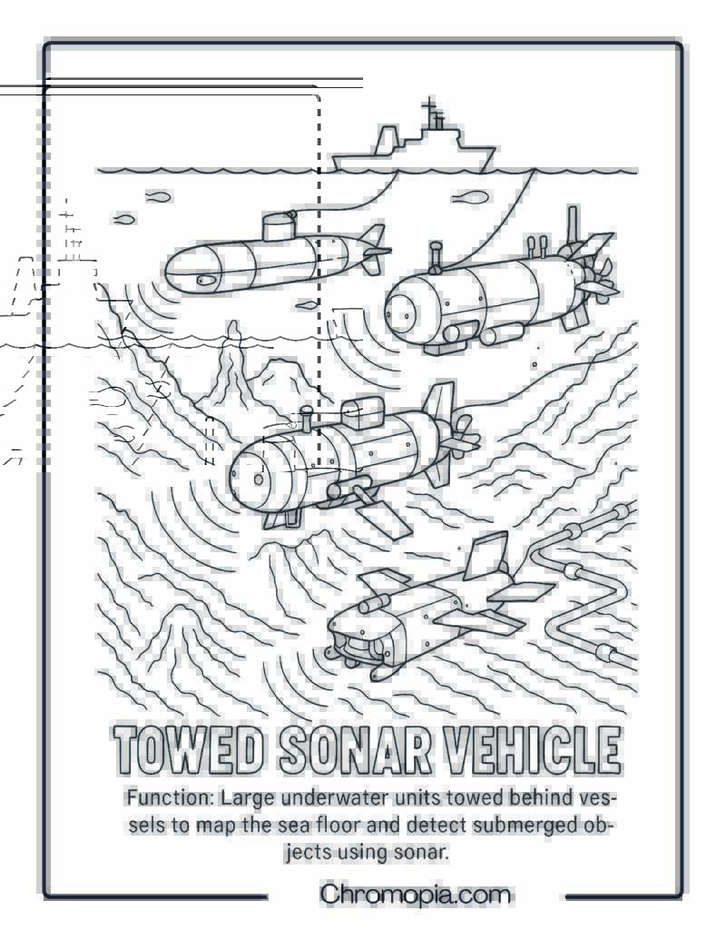 Towed Sonar Vehicle Coloring Page