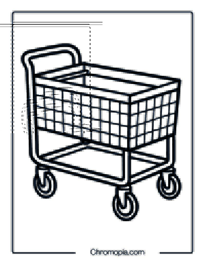 Mail Cart – Coloring Page