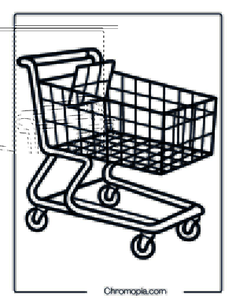 Shopping Cart (Standard Model) – Coloring Page