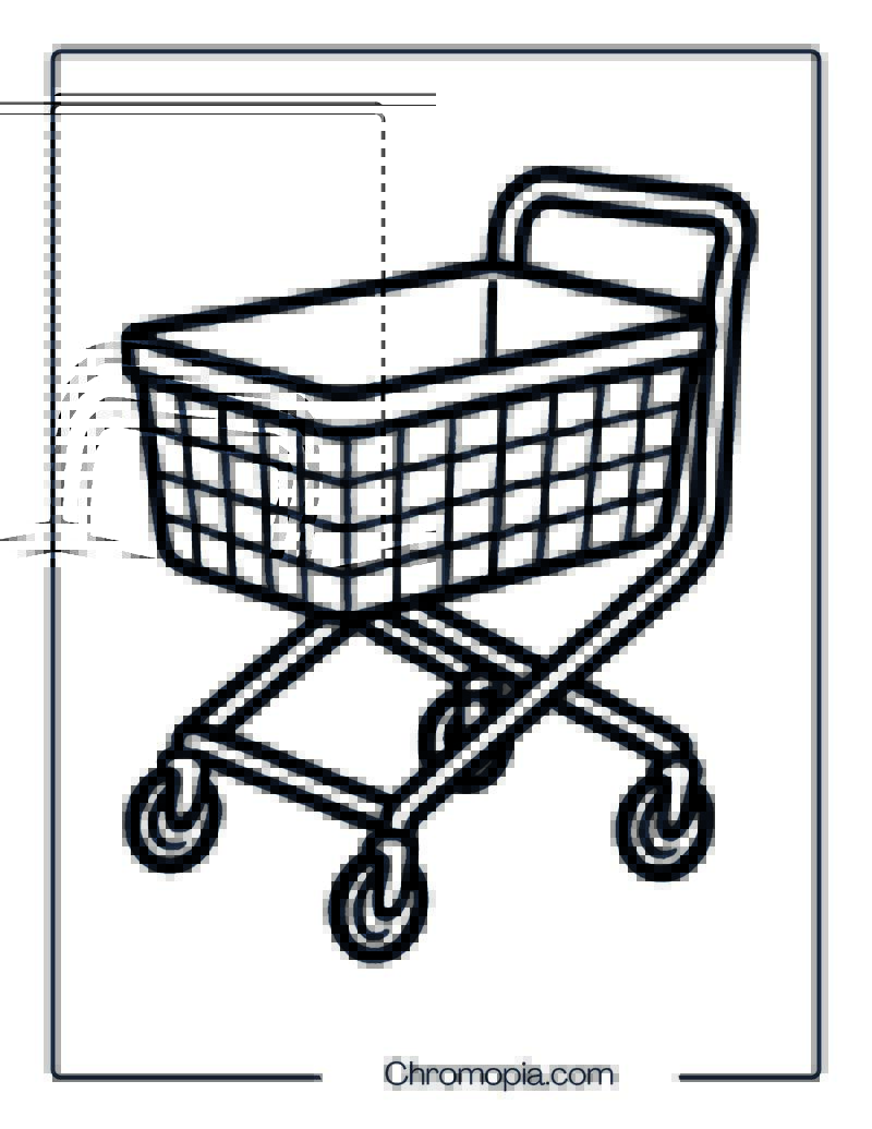 Laundry Basket Cart – Coloring Page