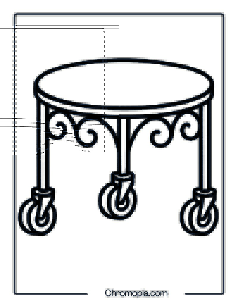 Plant Stand with Wheels – Coloring Page