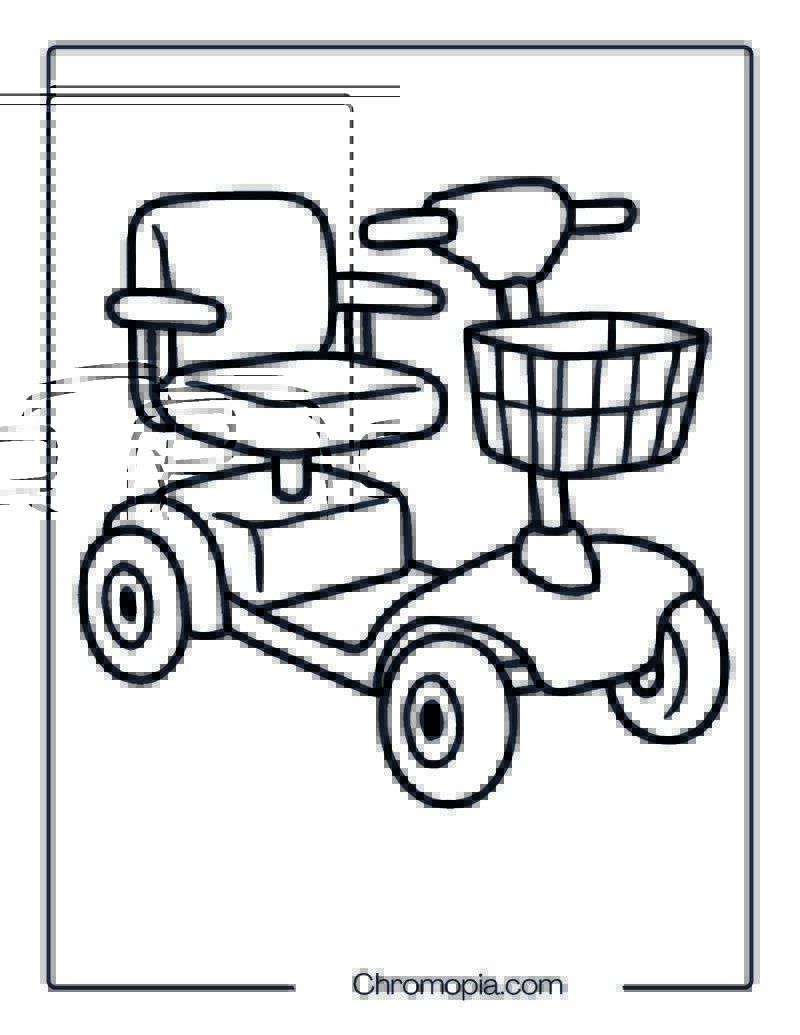 Mobility Scooter (Non-Road Type) – Coloring Page