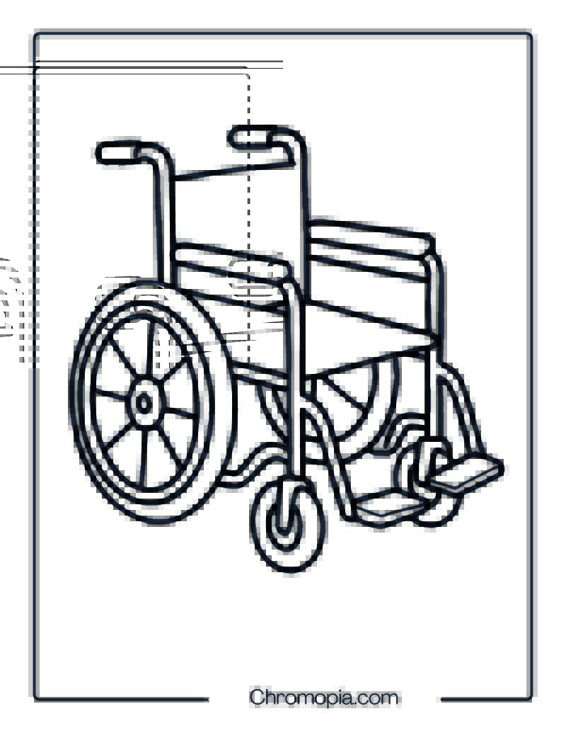 Wheelchair (Manual or Powered) – Coloring Page