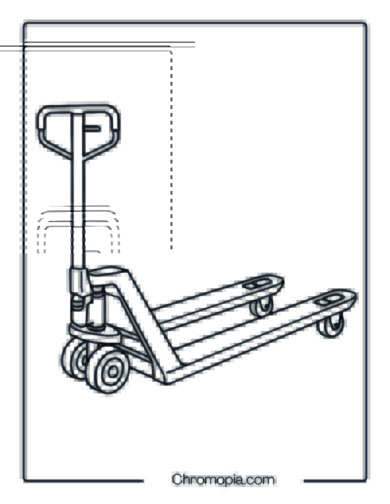 Pallet Jack (4-Wheel Variant) – Coloring Page