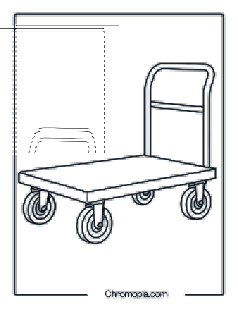 Platform Dolly Push Cart – Coloring Page