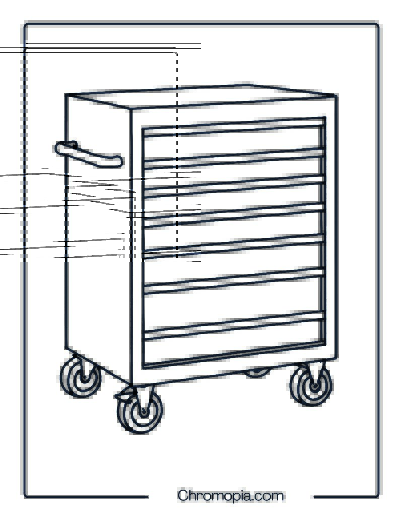 Tool Chest Rolling Tool Cabinet – Coloring Page