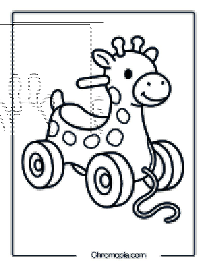 Plastic Animal Ride-On Toy – Coloring Page