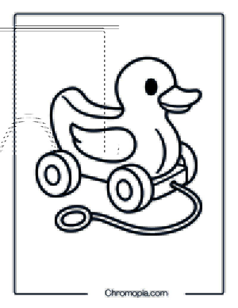 Pull-Along Toy (4 Wheels) – Coloring Page