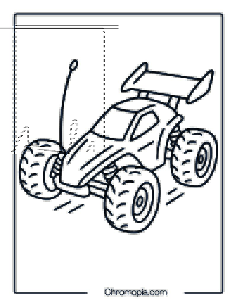 RC Car (Remote-Controlled) – Coloring Page