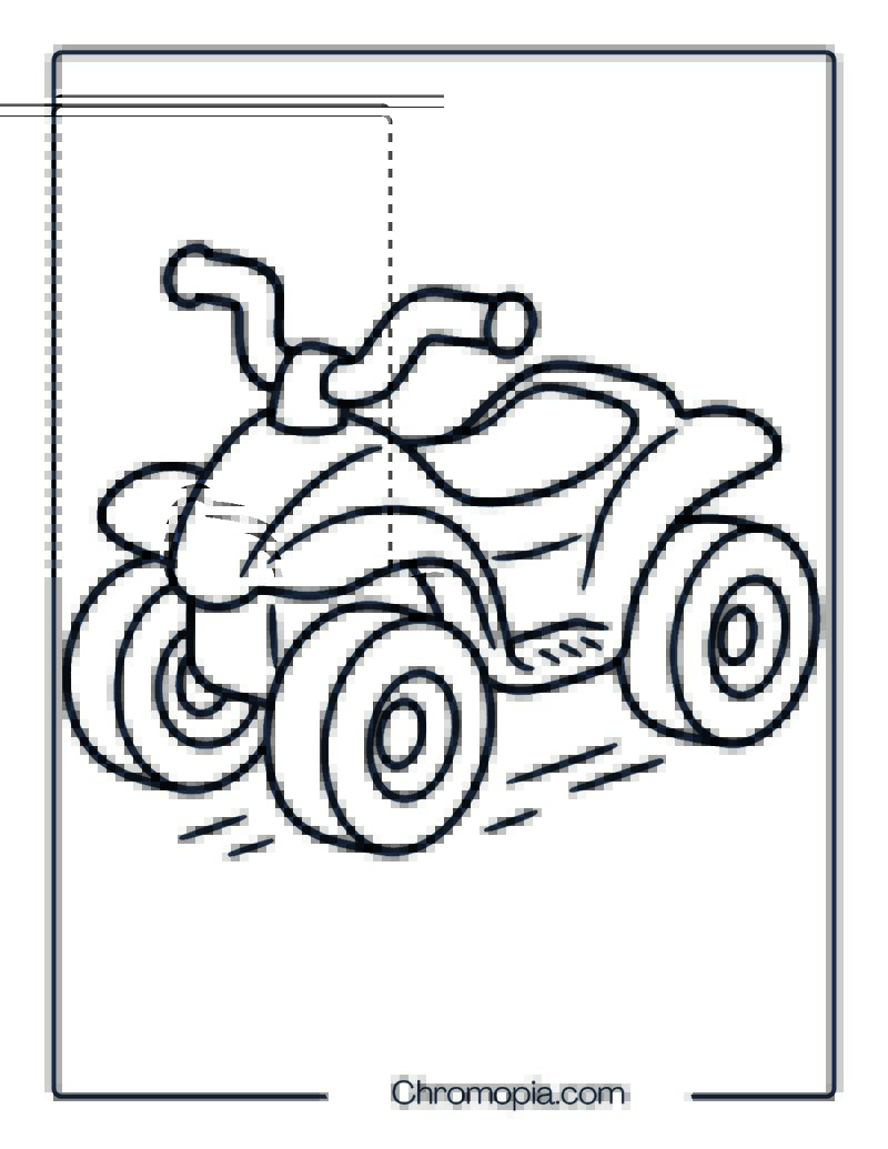 Ride-On Toy (Plastic 4-Wheel Bike) – Coloring Page
