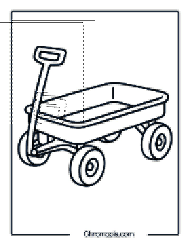 Toy Wagon (e.g., Radio Flyer) – Coloring Page