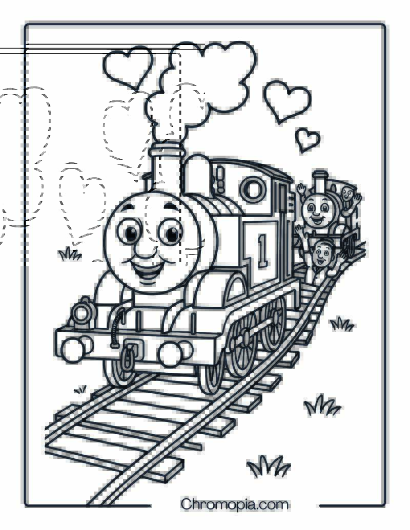 Thomas the Tank Engine with Friends – Thomas the Train Coloring Page