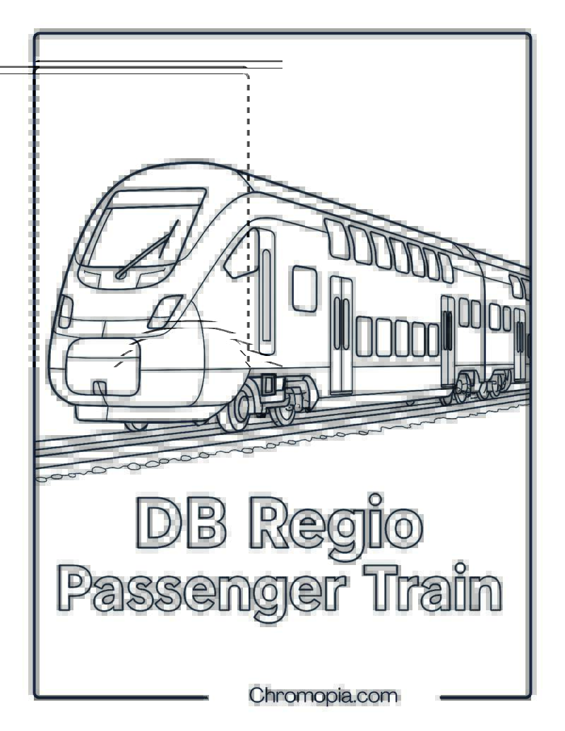 DB Regio Double-Decker Passenger Train (Germany) – Train Coloring Page