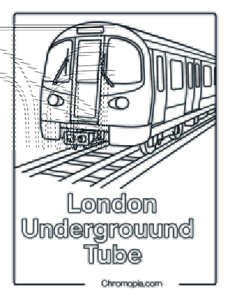 London Underground Tube Train – Train Coloring Page