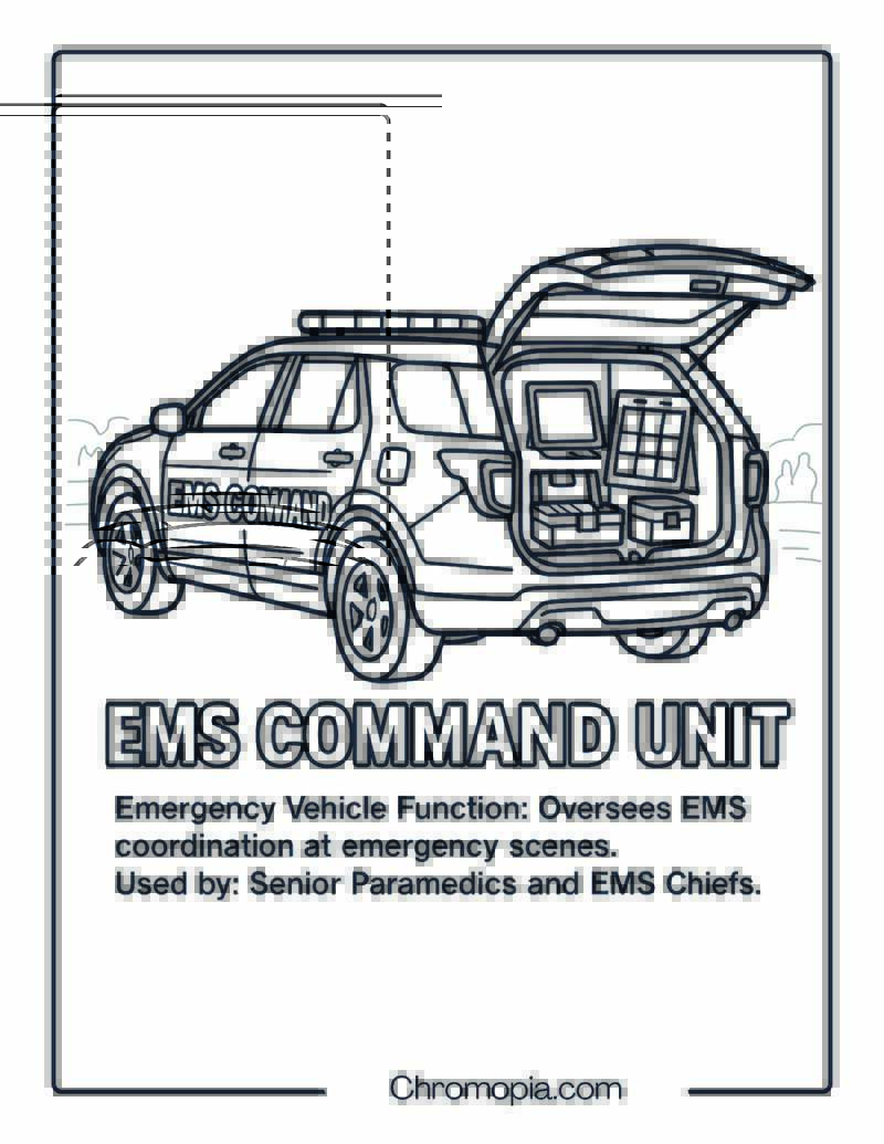 EMS Command Unit – Emergency Vehicle Coloring Page