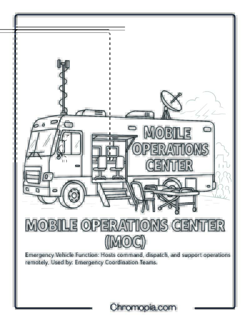 Mobile Operations Center (MOC) – Emergency Vehicle Coloring Page