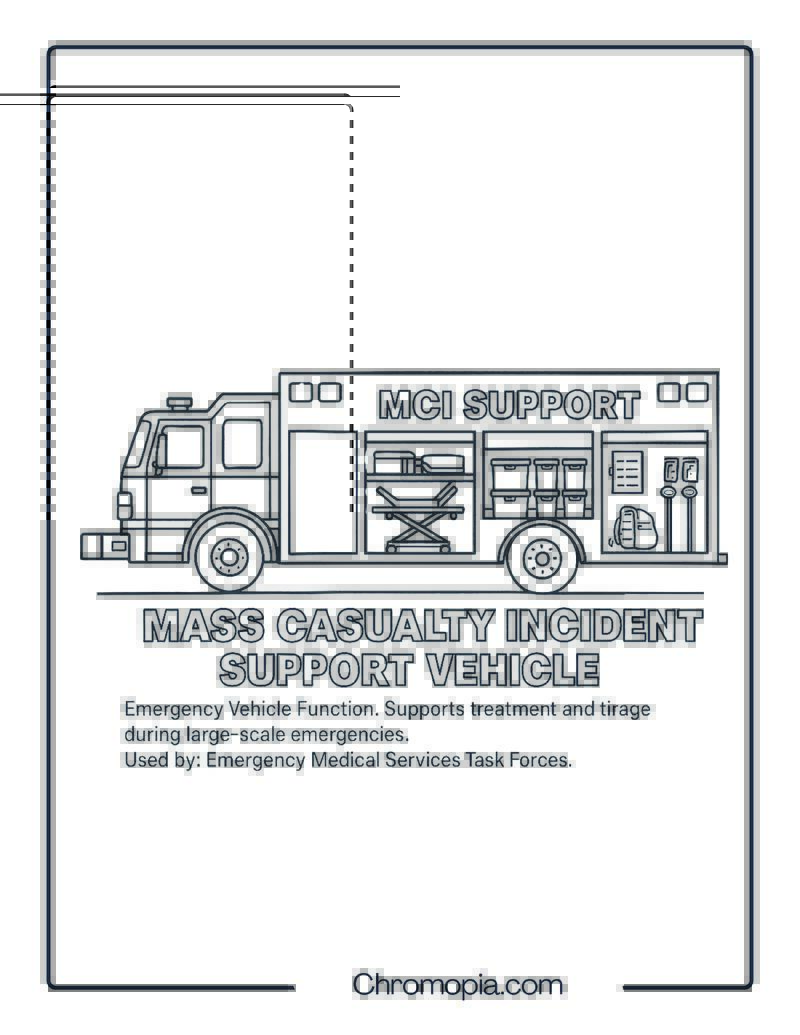 Mass Casualty Incident Support Vehicle – Emergency Vehicle Coloring Page