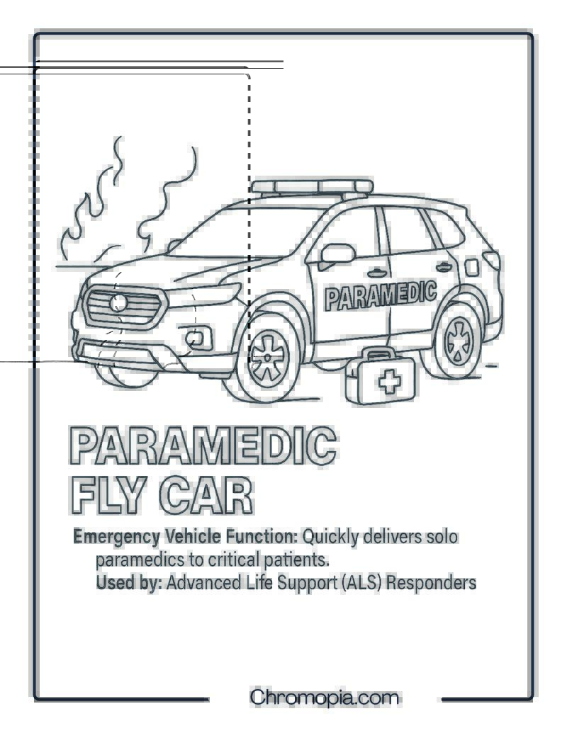 Paramedic Fly Car – Emergency Vehicle Coloring Page
