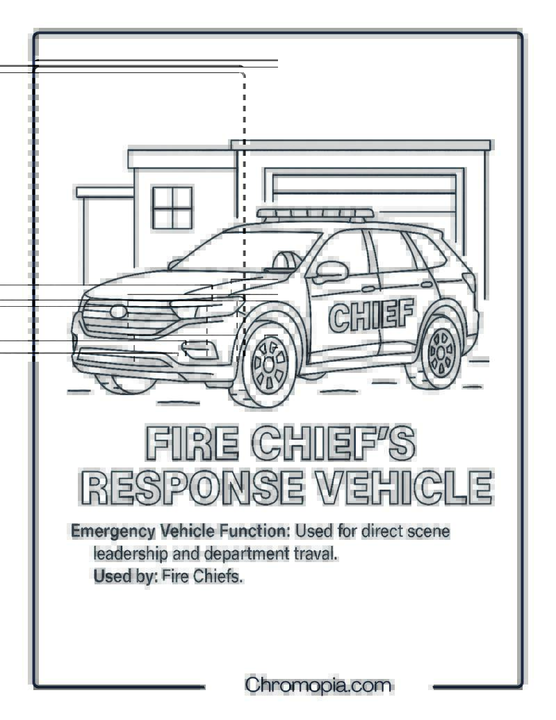 Fire Chief_s Response Vehicle – Emergency Vehicle Coloring Page