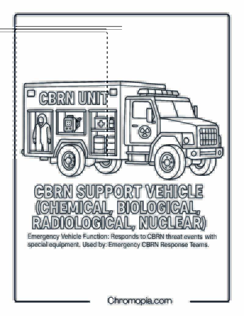 CBRN Support Vehicle – Emergency Vehicle Coloring Page