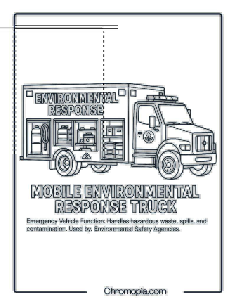 Mobile Environmental Response Truck – Emergency Vehicle Coloring Page