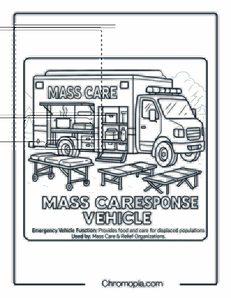 Mass Care Response Vehicle – Emergency Vehicle Coloring Page