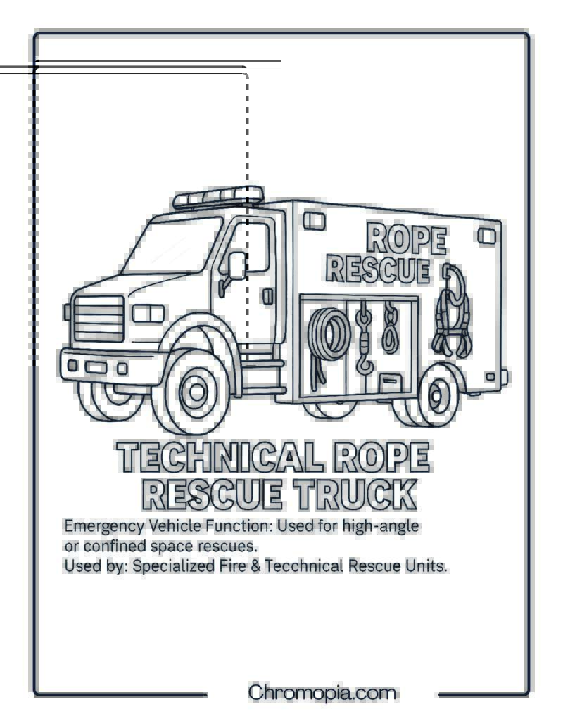 Technical Rope Rescue Truck – Emergency Vehicle Coloring Page