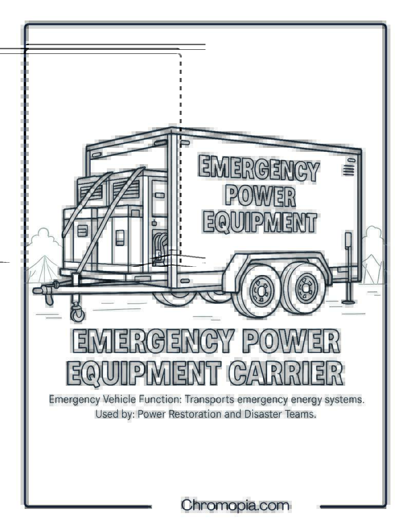 Emergency Power Equipment Carrier – Emergency Vehicle Coloring Page