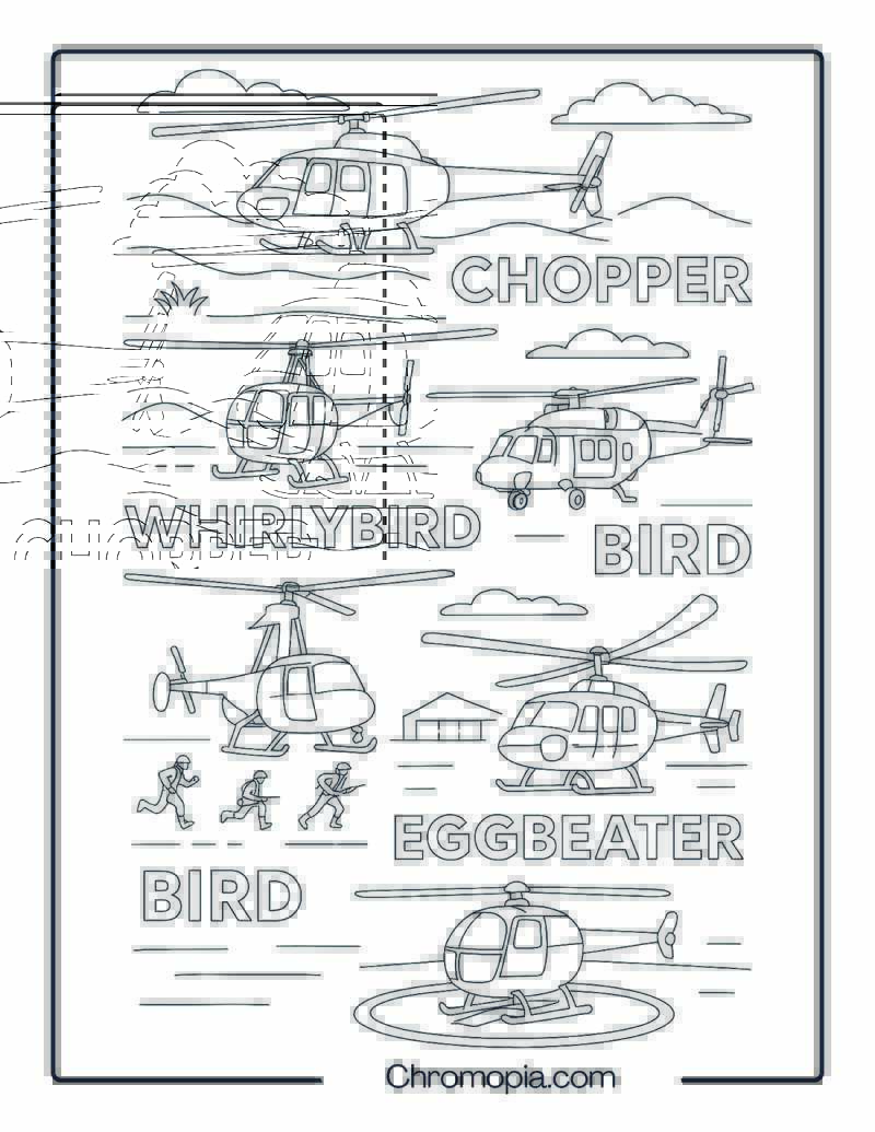 Colloquial Helicopters Collection – Helicopter Coloring Page