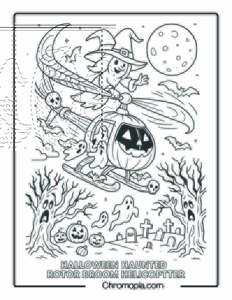 Halloween Haunted Rotor Broom Helicopter