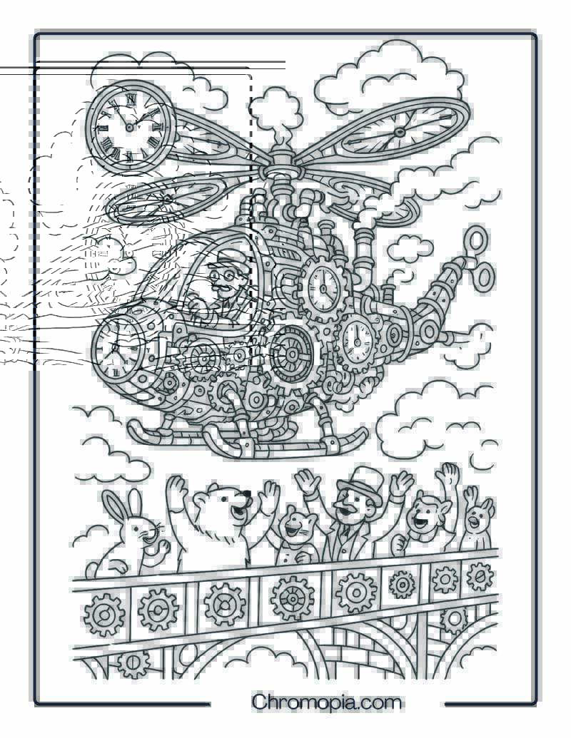 Steampunk Gears and Clockwork Helicopter