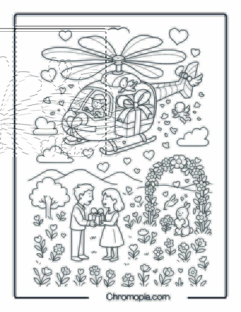 Valentine’s Day Rose-Petal Helicopter