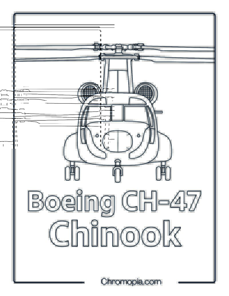Boeing CH-47 Chinook – Helicopter Coloring Page
