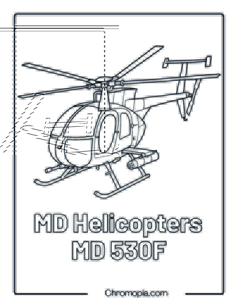 MD Helicopters MD 530F – Helicopter Coloring Page