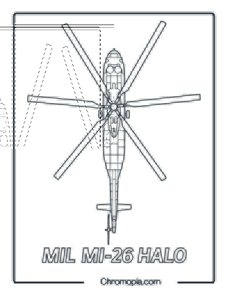 Mil Mi-26 Halo – Helicopter Coloring Page