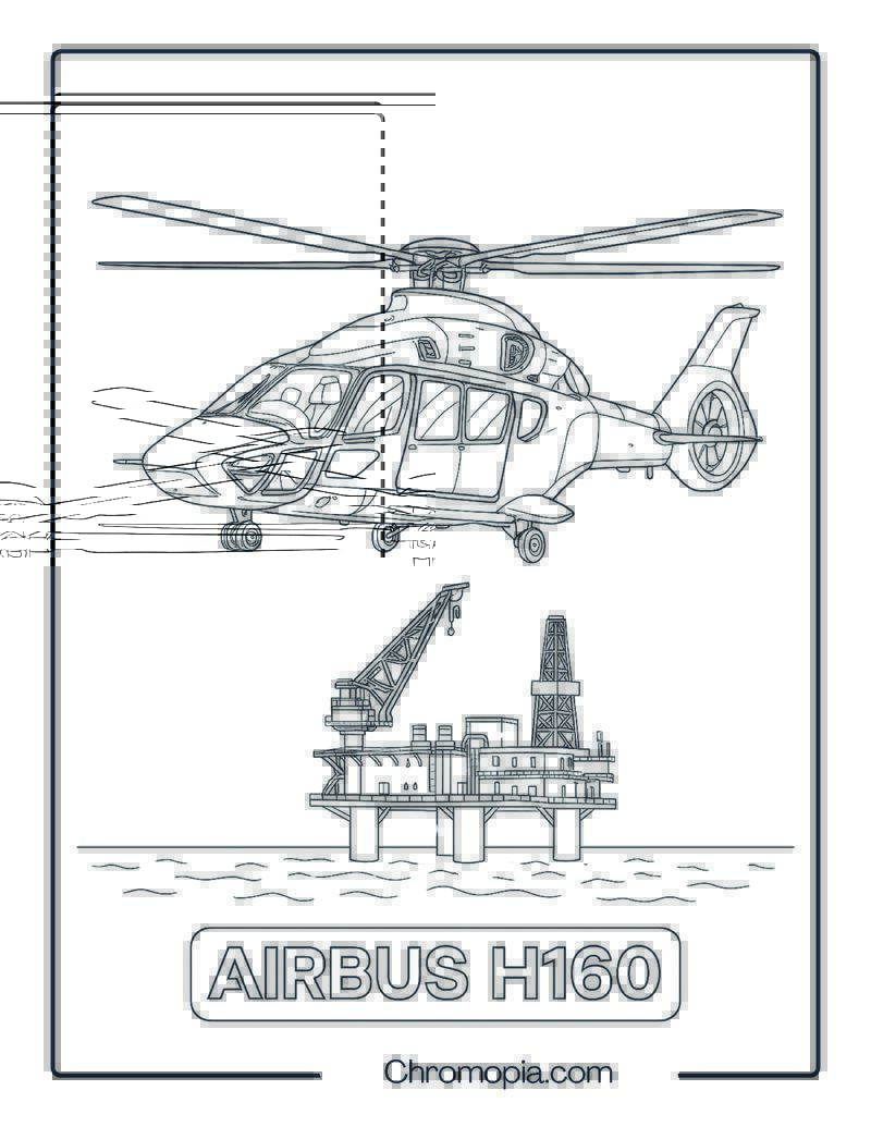 Airbus H160 Offshore Transport – Helicopter Coloring Page