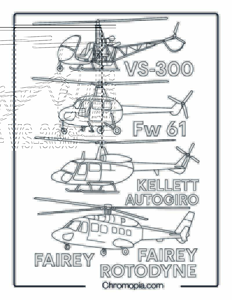 Historic & Experimental Helicopters Collection – Helicopter Coloring Page