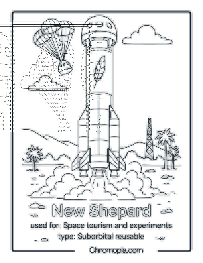 New Shepard – rocket coloring page