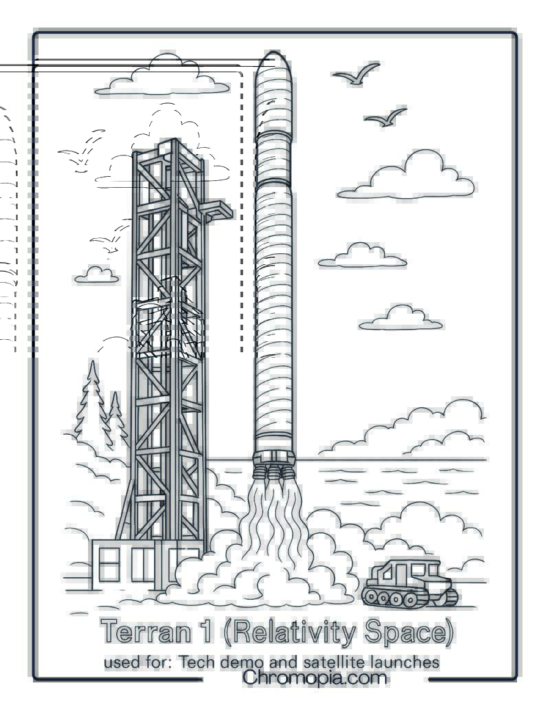 Terran 1 (Relativity Space) – rocket coloring page